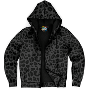 Microfleece Zip Hoodie | Black Puma Print Camo Colors