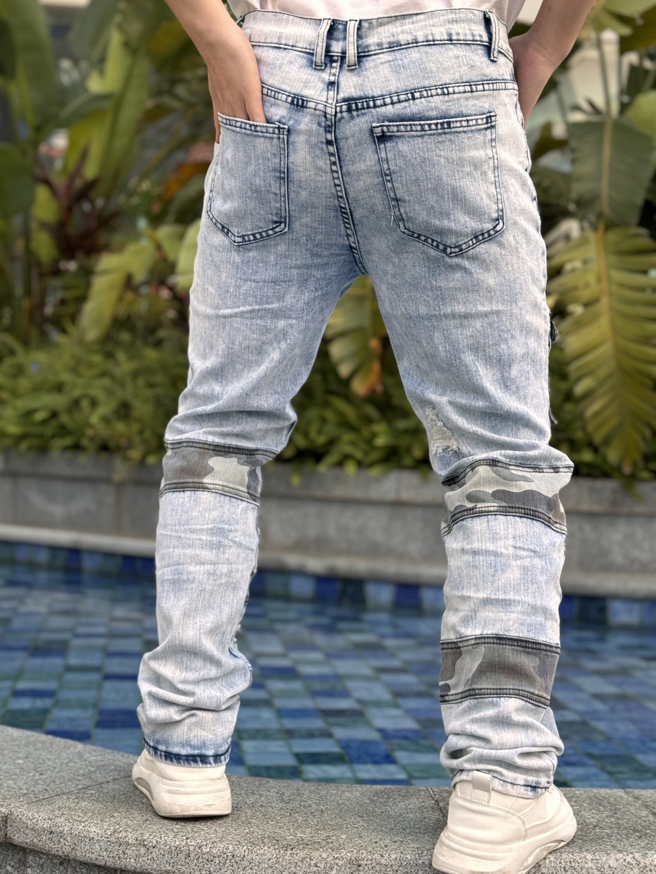 Men's Cargo Denim Pants – Loose Fit, Streetwear Style | Camo Colors