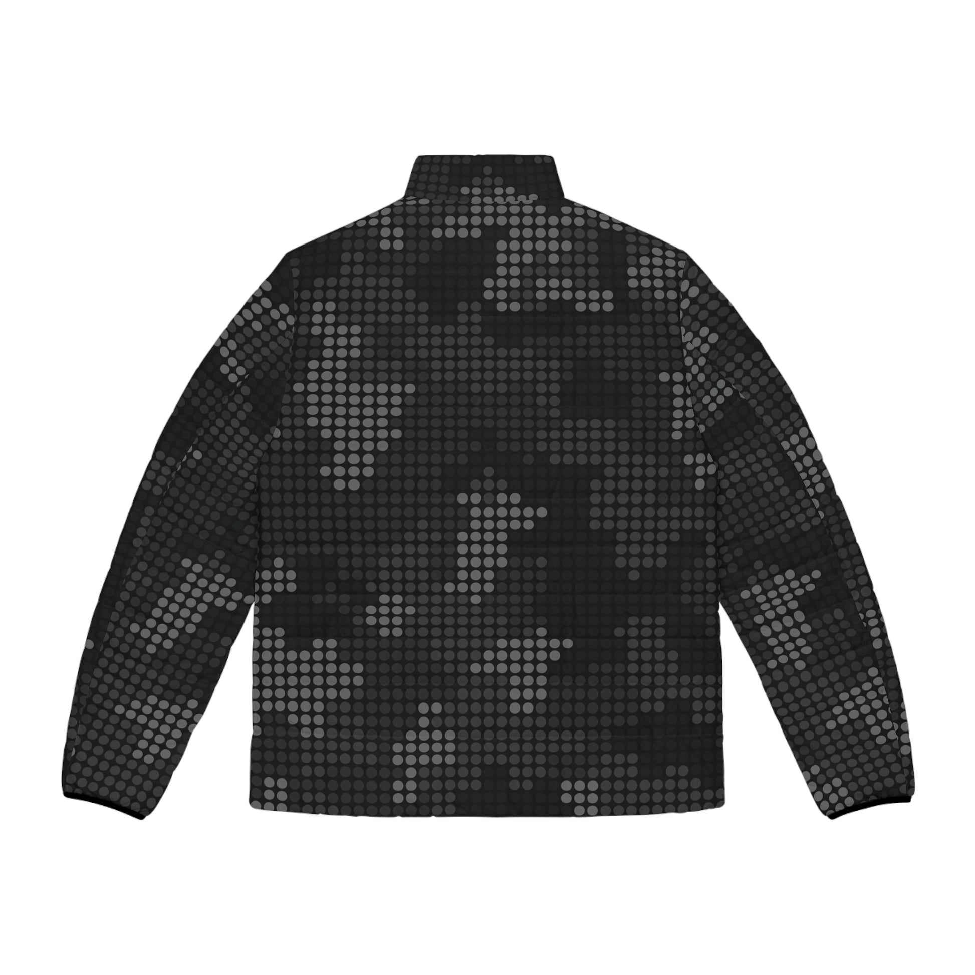 Black Camo Puffer Jacket For Men | Stylish Pixel Camouflage Camo Colors