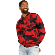 Red Camo Baseball Jacket | Premium, Heavyweight Coat Camo Colors