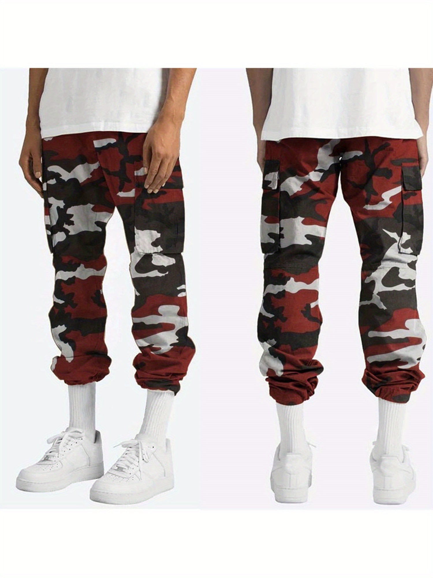 Men's Camouflage Print Cargo Jogger Sweatpants | Camo Colors