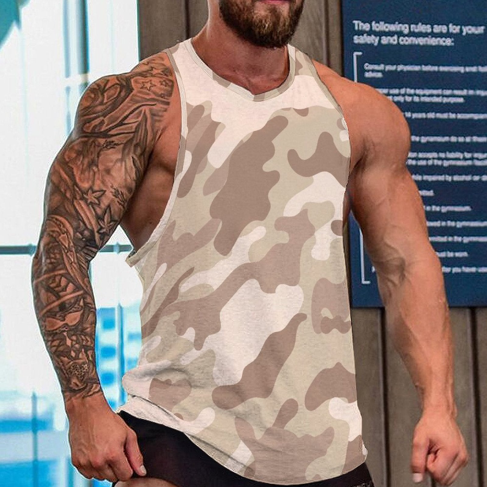 Camo Tank Top | Brown Desert Camouflage Camo Colors