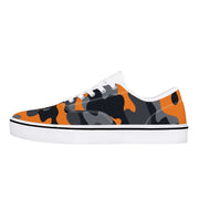 Camo Skate Shoes | Orange, Black, and Gray Camouflage Camo Colors