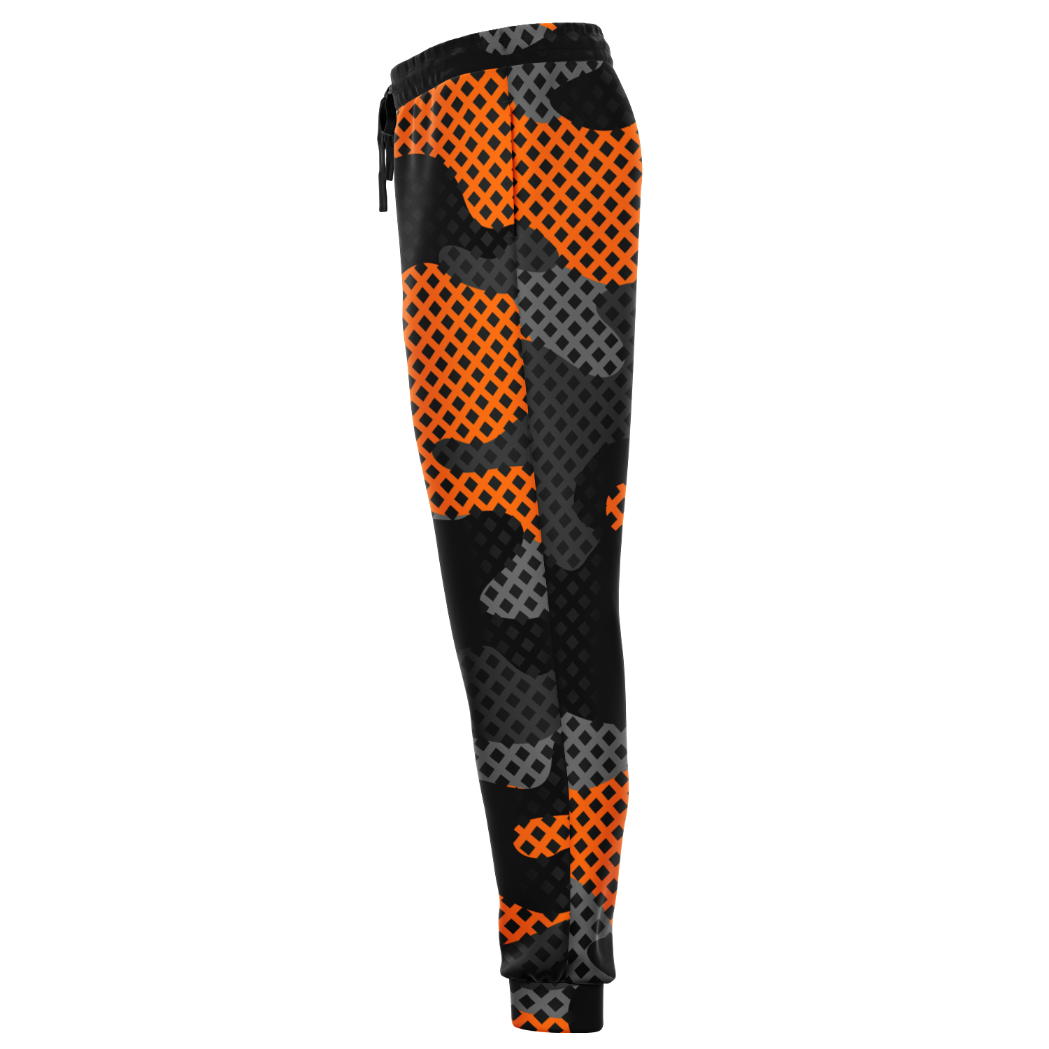 Camo Sweatpants | Unisex | Black & Orange Pixel Pattern Camo Colors
