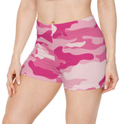 Women's Camo Shorts | Tight Fit | Lavender Pink Camouflage style Camo Colors