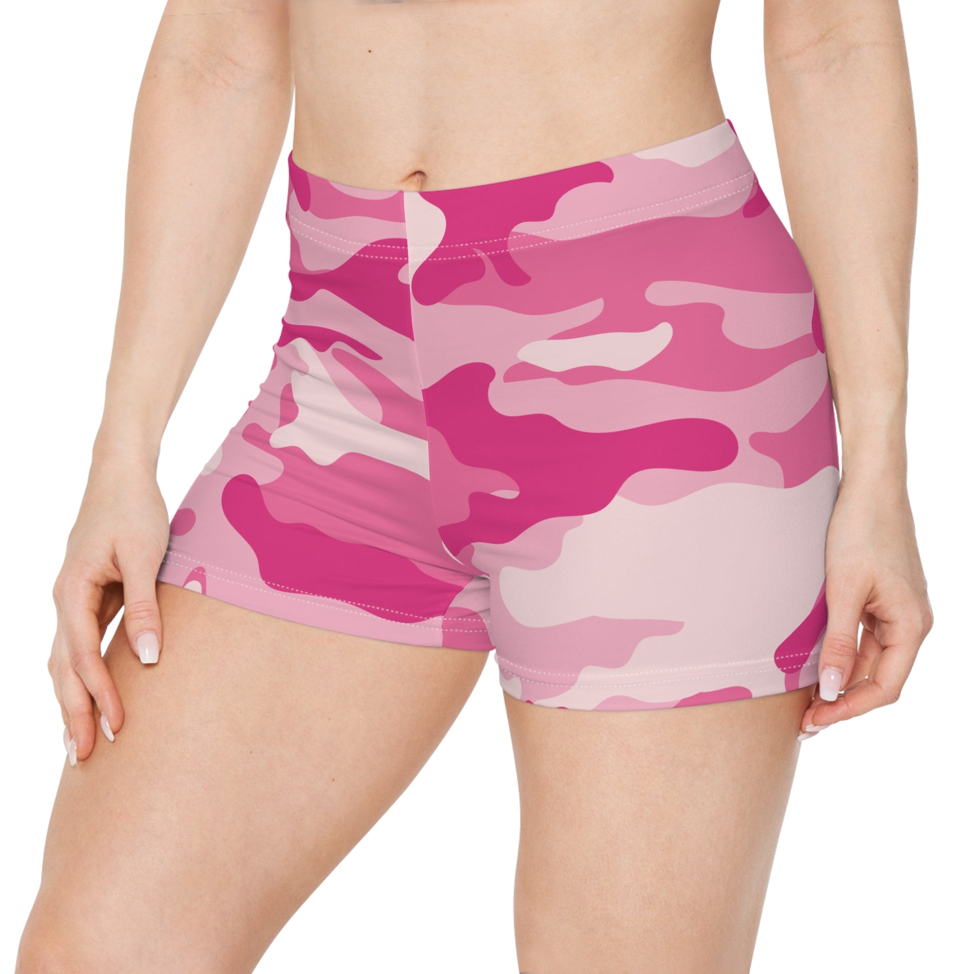 Women's Camo Shorts | Tight Fit | Lavender Pink Camouflage style Camo Colors
