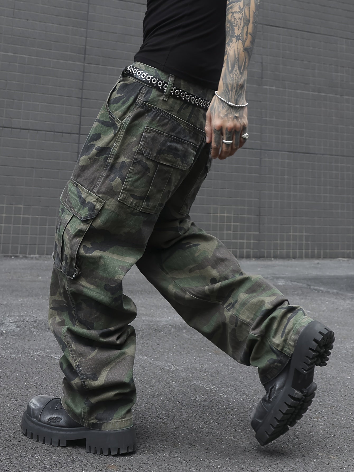 Men's Camo Denim Wide-Leg Jeans | PLUS SIZE Camo Colors
