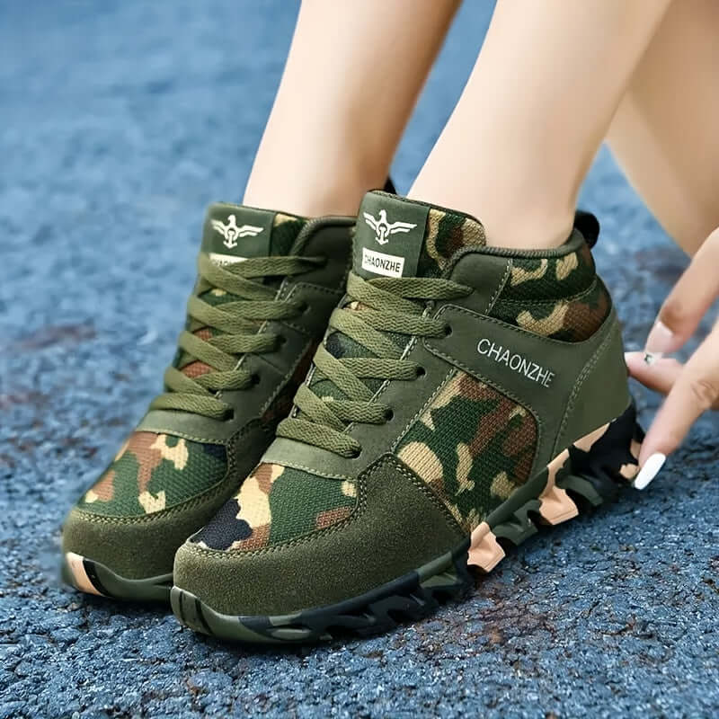 Women's Breathable Mesh Camo Sneakers with Hidden Height Boost Camo Colors