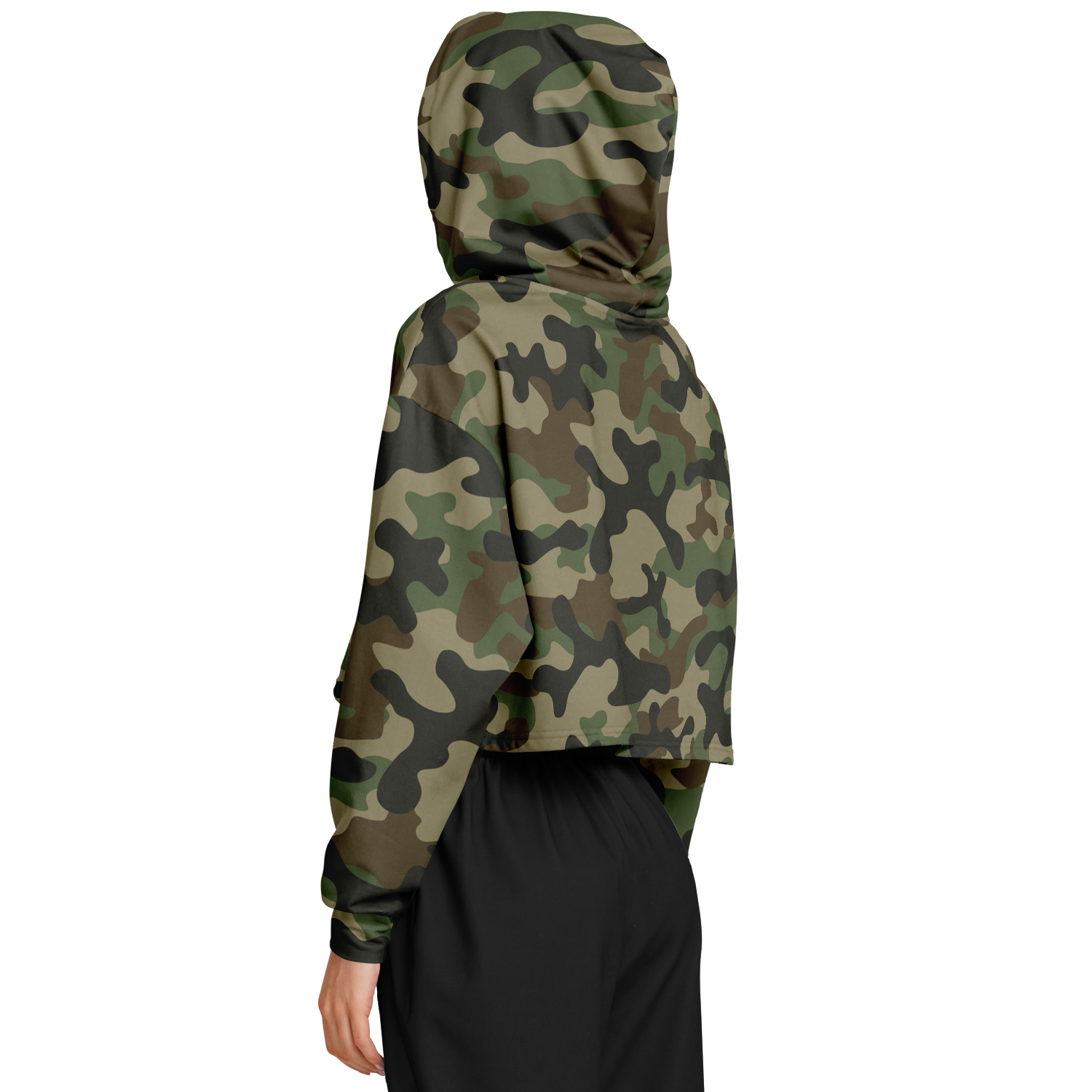 Cropped Hoodie For Women | Military Brown Camouflage Camo Colors