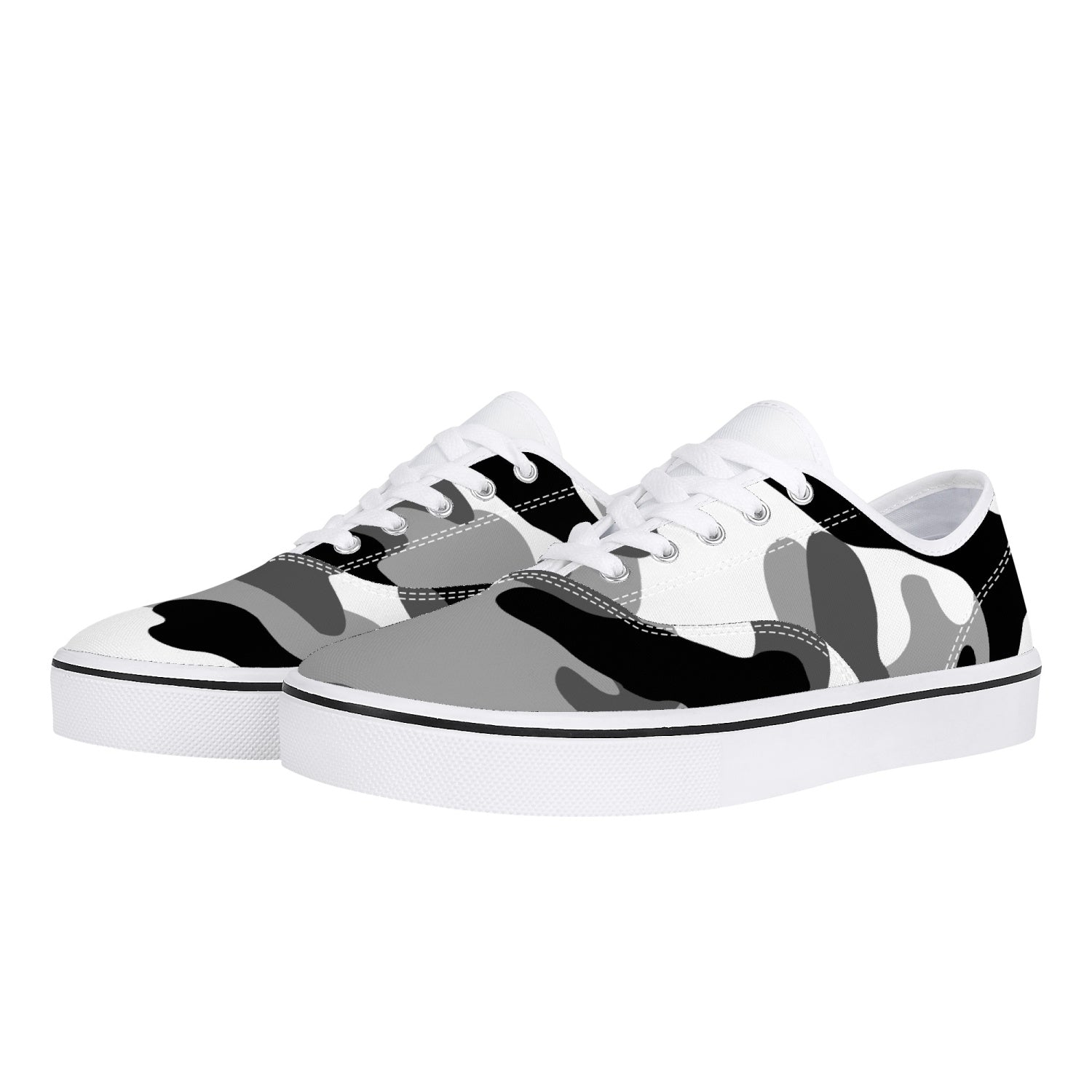 Camo Skate Shoes | Gray, Black, and White Camouflage Camo Colors