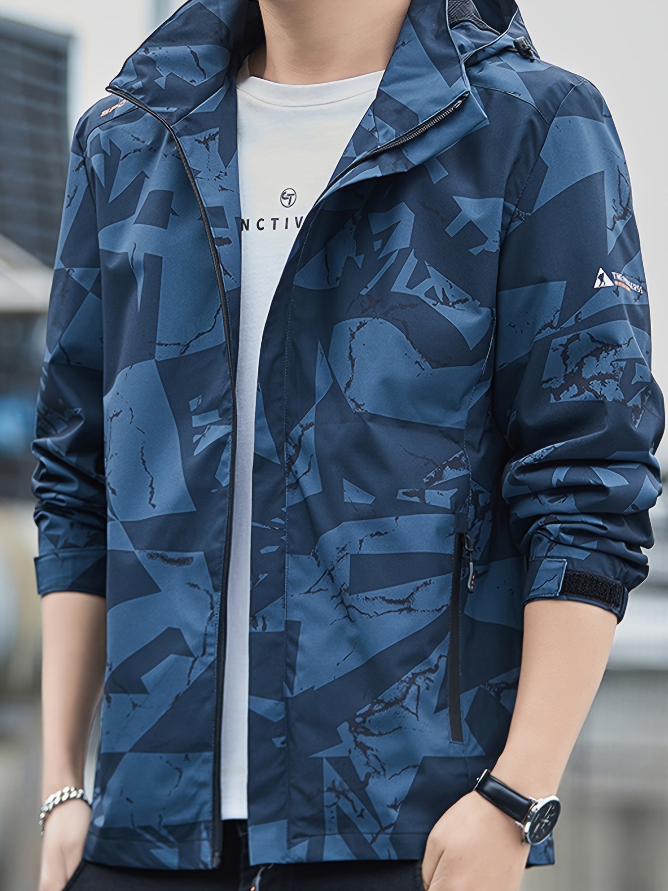 Men's Camouflage Hooded Jacket | Lightweight Windproof Coat | Camo Colors