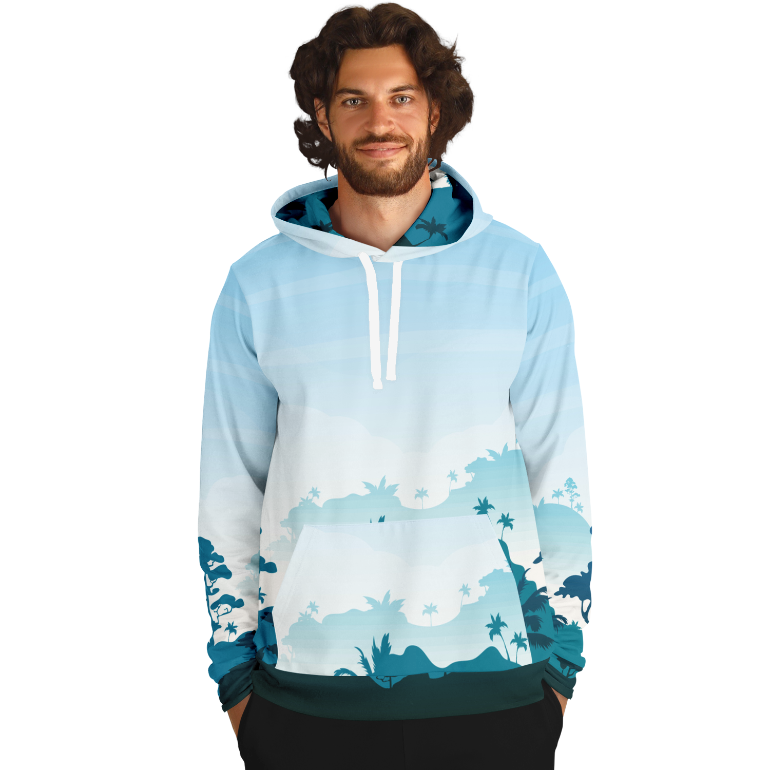 Morning Forest Hoodie in Blue and White | Camo Colors