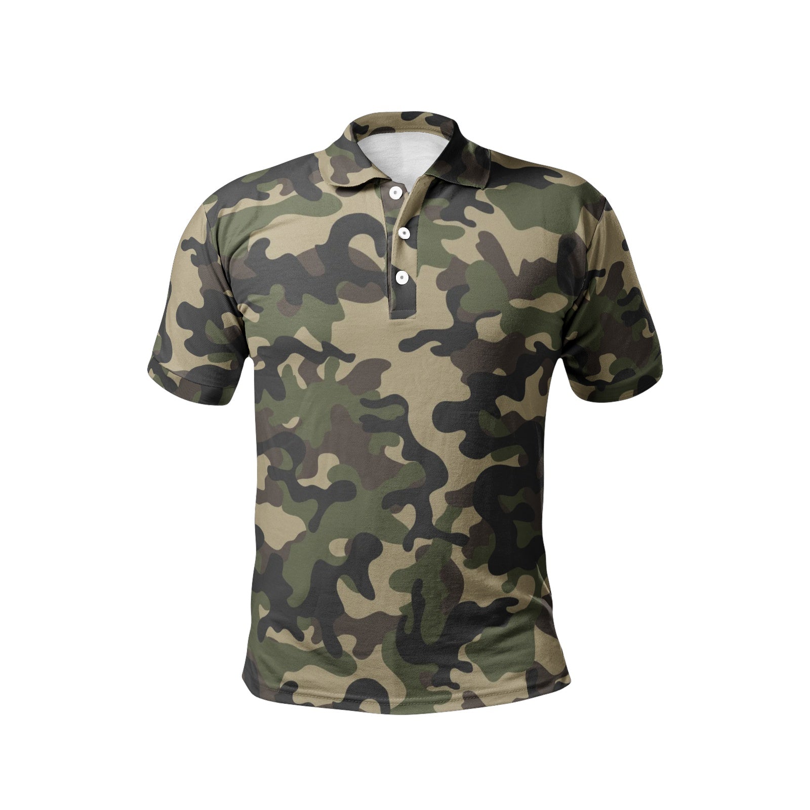 Men's Camo Golf Shirt | Classic Military Brown Camouflage Camo Colors