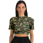 Camo Crop Top Sweatshirt | Military Brown Camo Colors