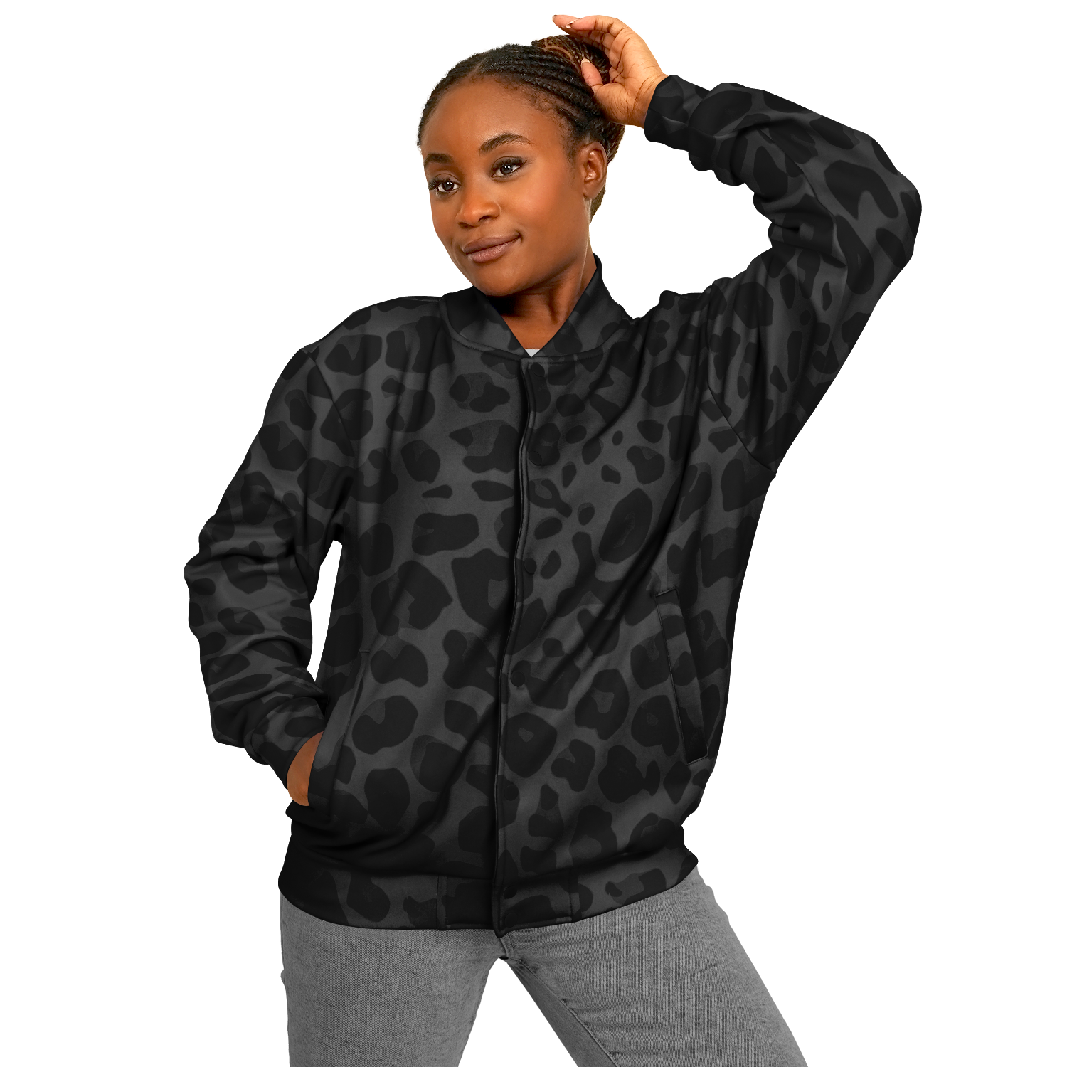 Baseball Jacket in Black Puma Print | Heavyweight Coat Camo Colors