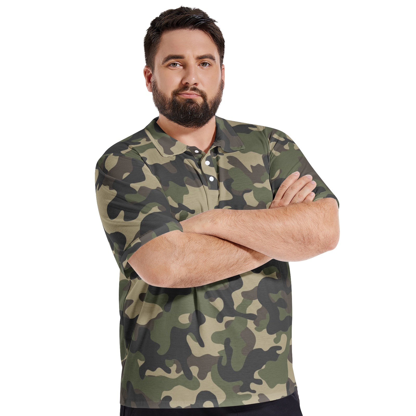 Men's Camo Golf Shirt | Classic Military Brown Camouflage Camo Colors