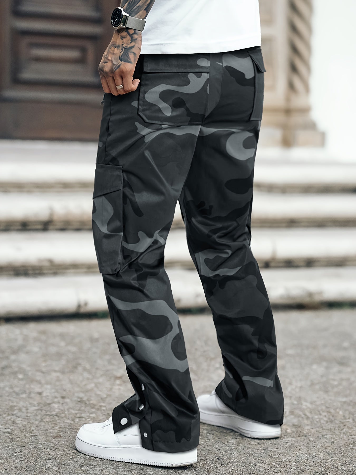 Men's Camouflage Overalls | Street Style in Green / Gray Camo Colors