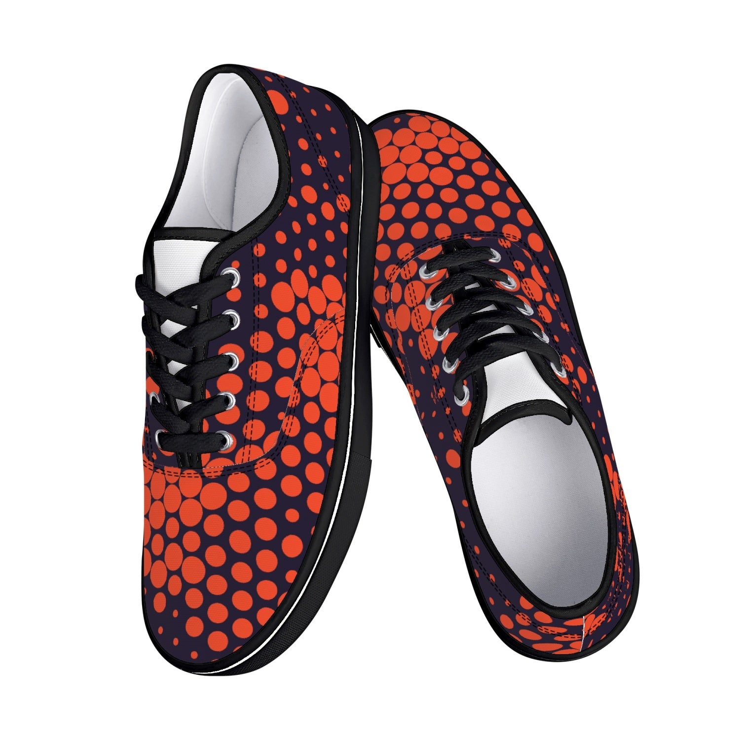 Camo Skate Shoes | Orange & Blue Digital Camouflage Camo Colors