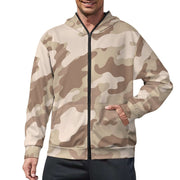 Zip Camo Hoodie | Desert Brown Camouflage Camo Colors