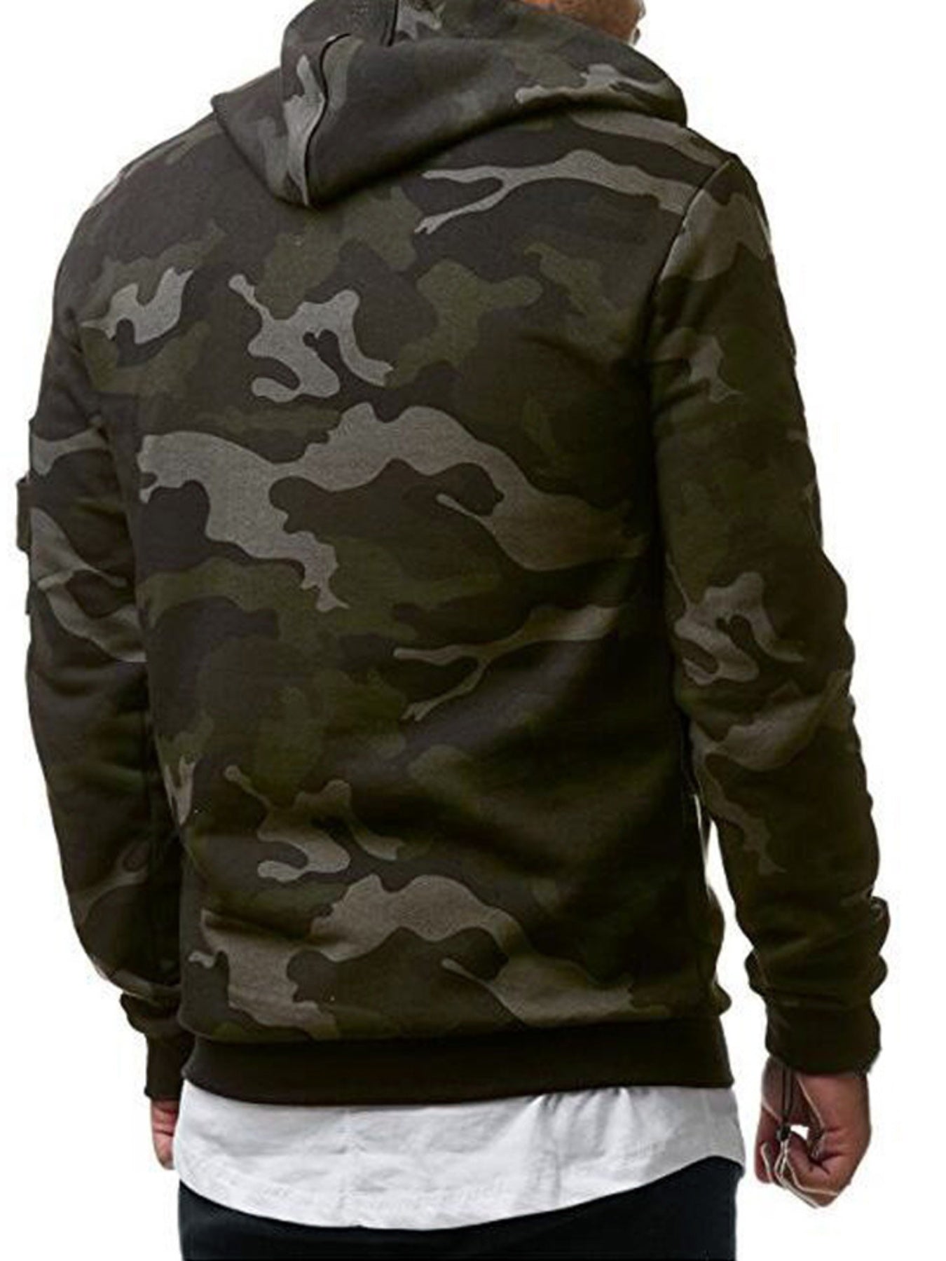 Men's Camouflage Hooded Sweater | Green or Grey | Camo Colors