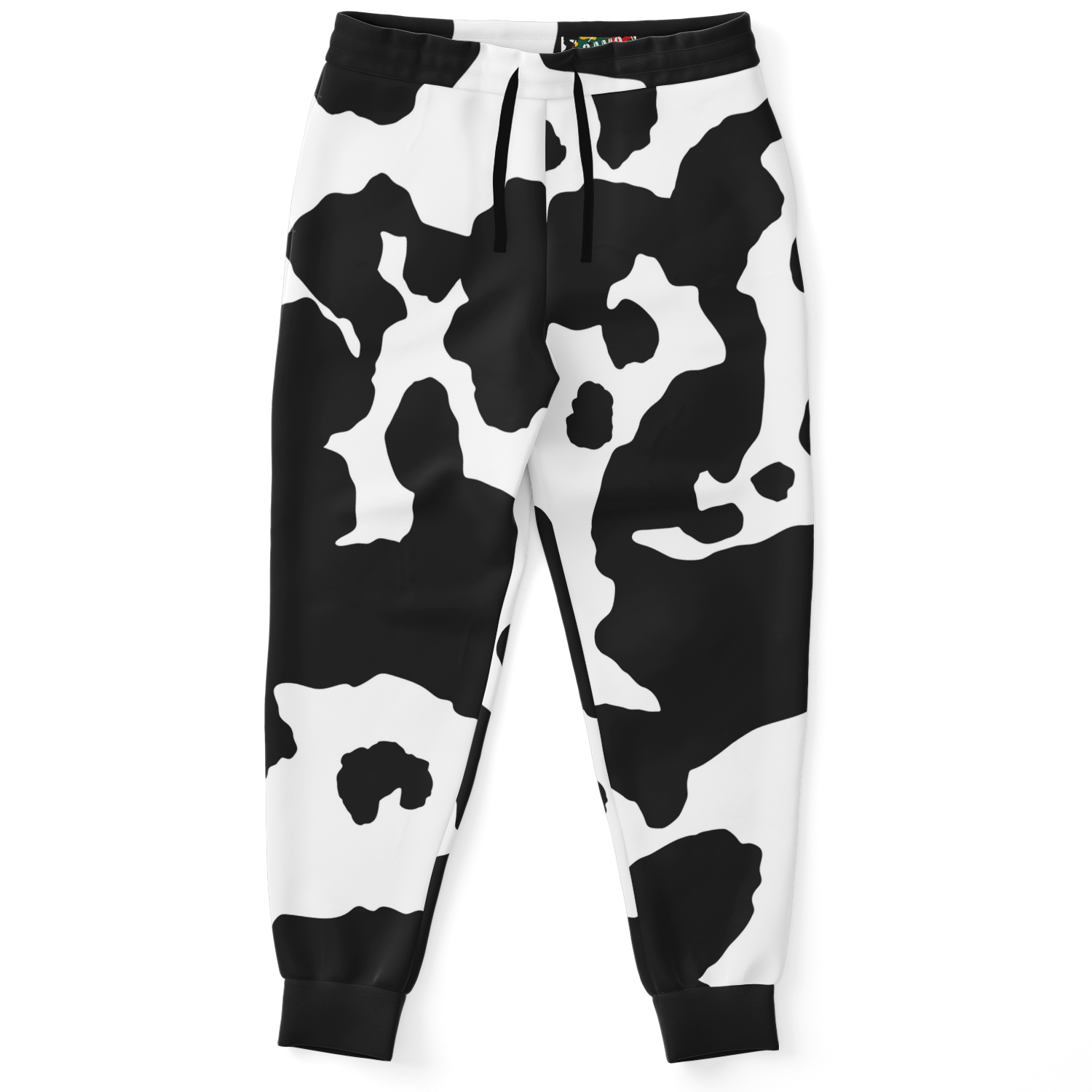 Camo Sweatpants Unisex Black White Cow Camouflage