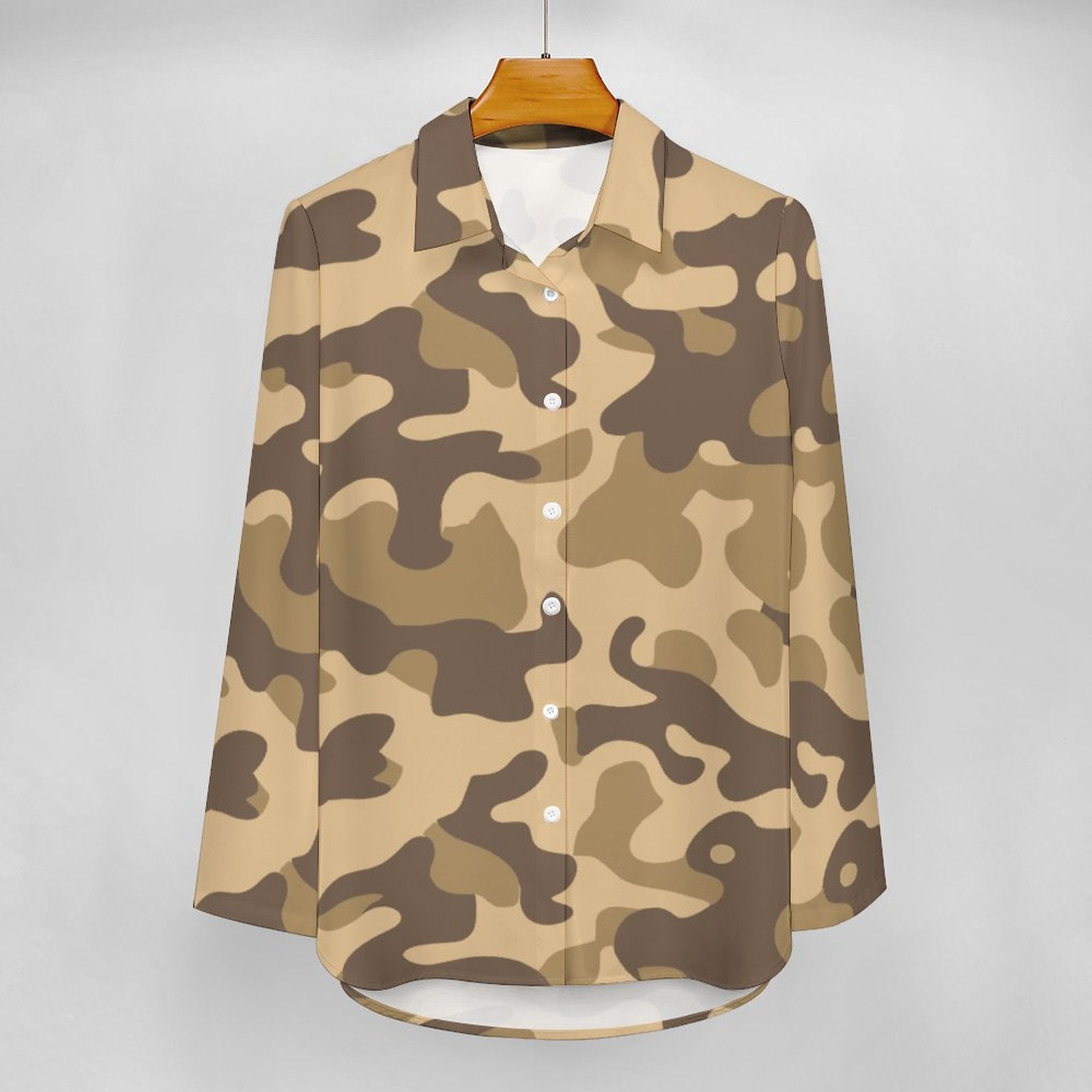 Women's Button-Up Camo Shirt | Khaki Camouflage Camo Colors