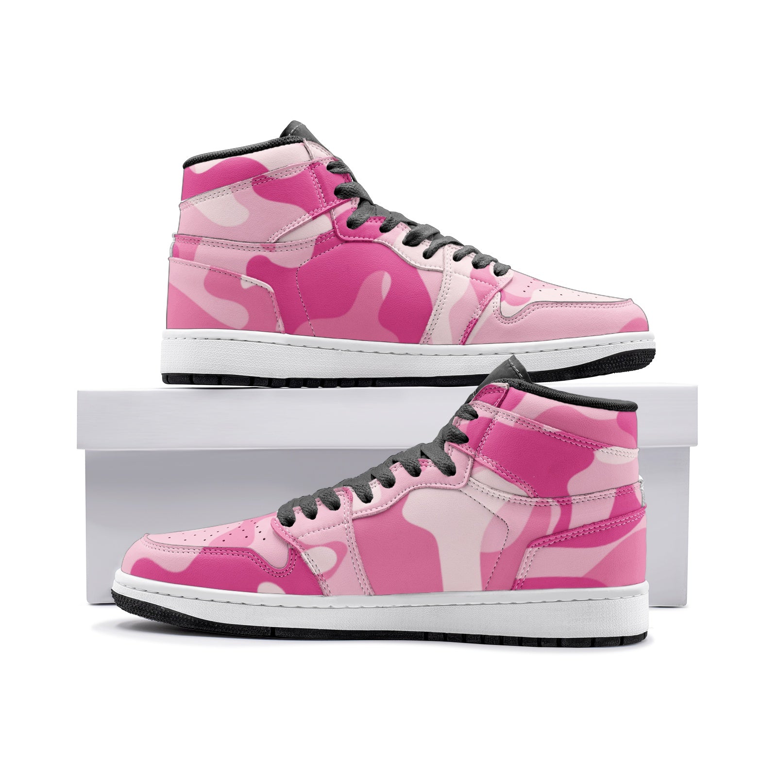 Camo Sneakers AJ 1 | High-Top | Lavender Pink Camouflage Camo Colors