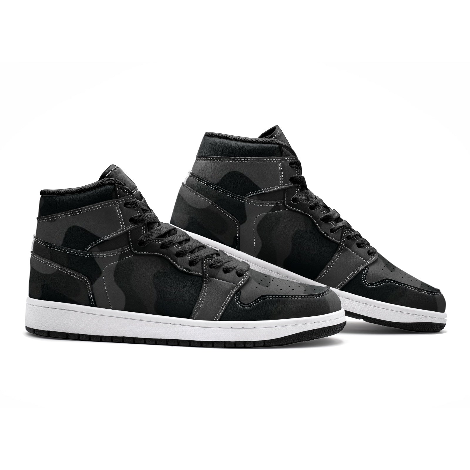 Camo Sneakers AJ 1 | High-Top | Black Camouflage Camo Colors