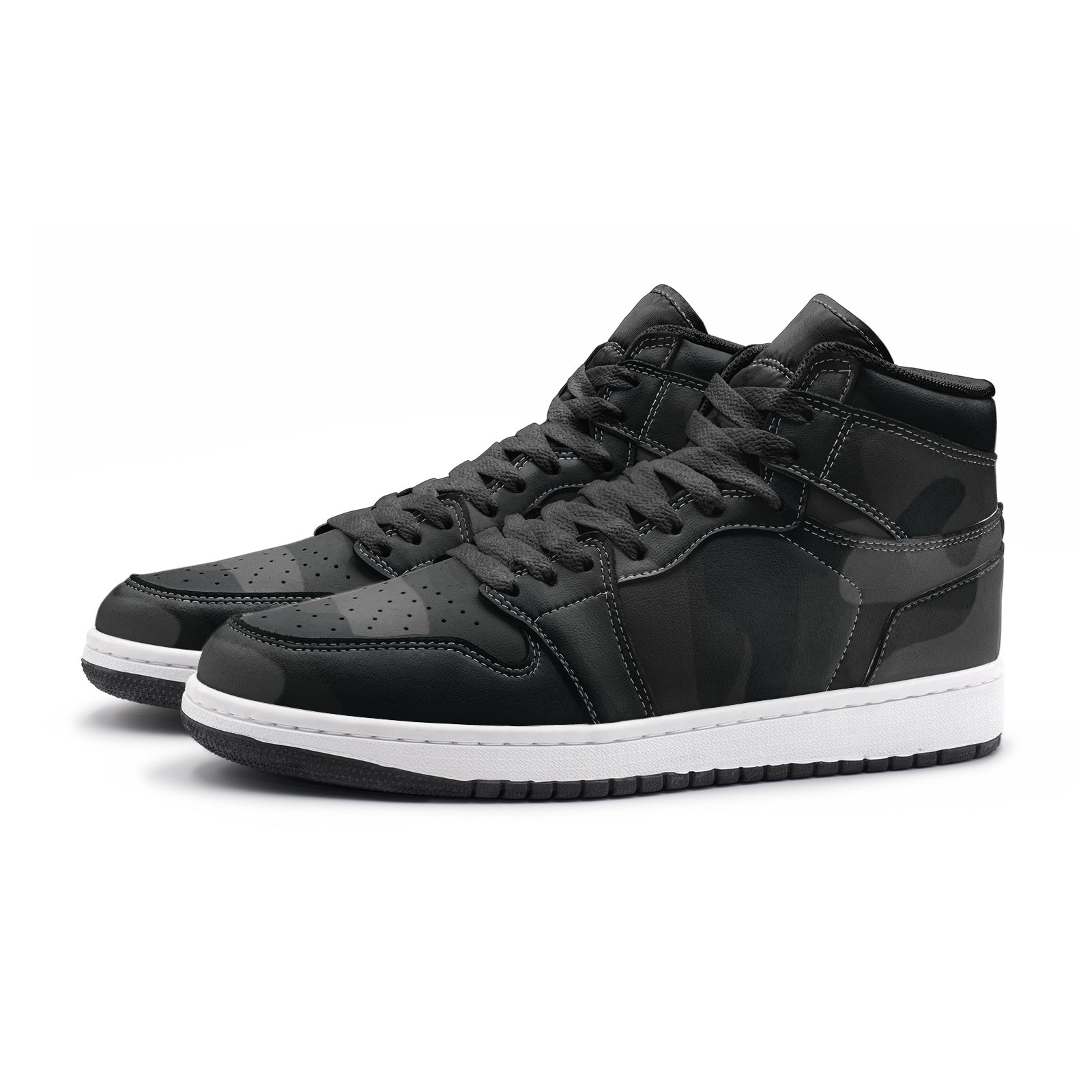 Camo Sneakers AJ 1 | High-Top | Black Camouflage Camo Colors