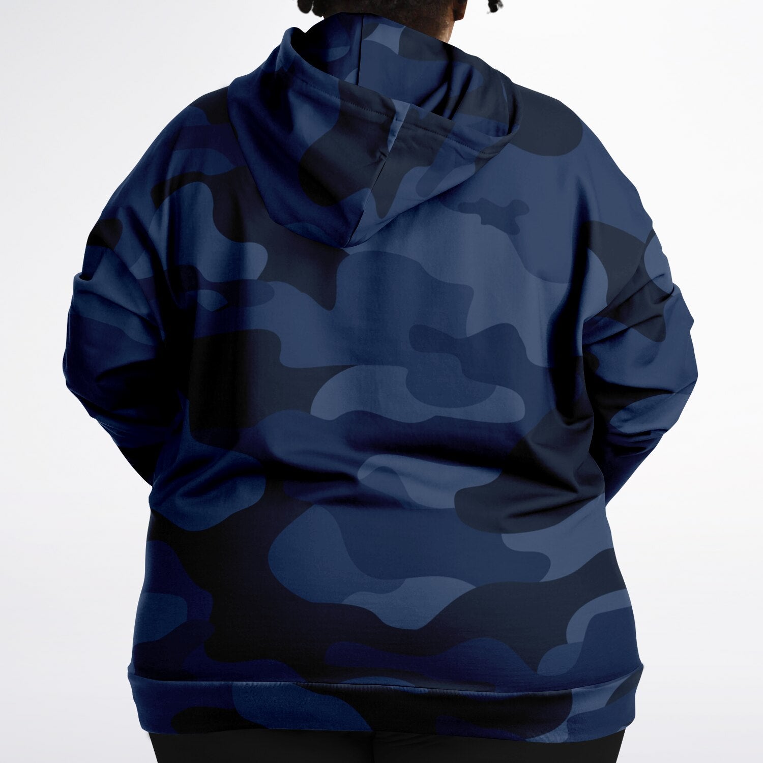 Plus-size Camo Hoodie in Deep Blue Camouflage Print | Camo Colors