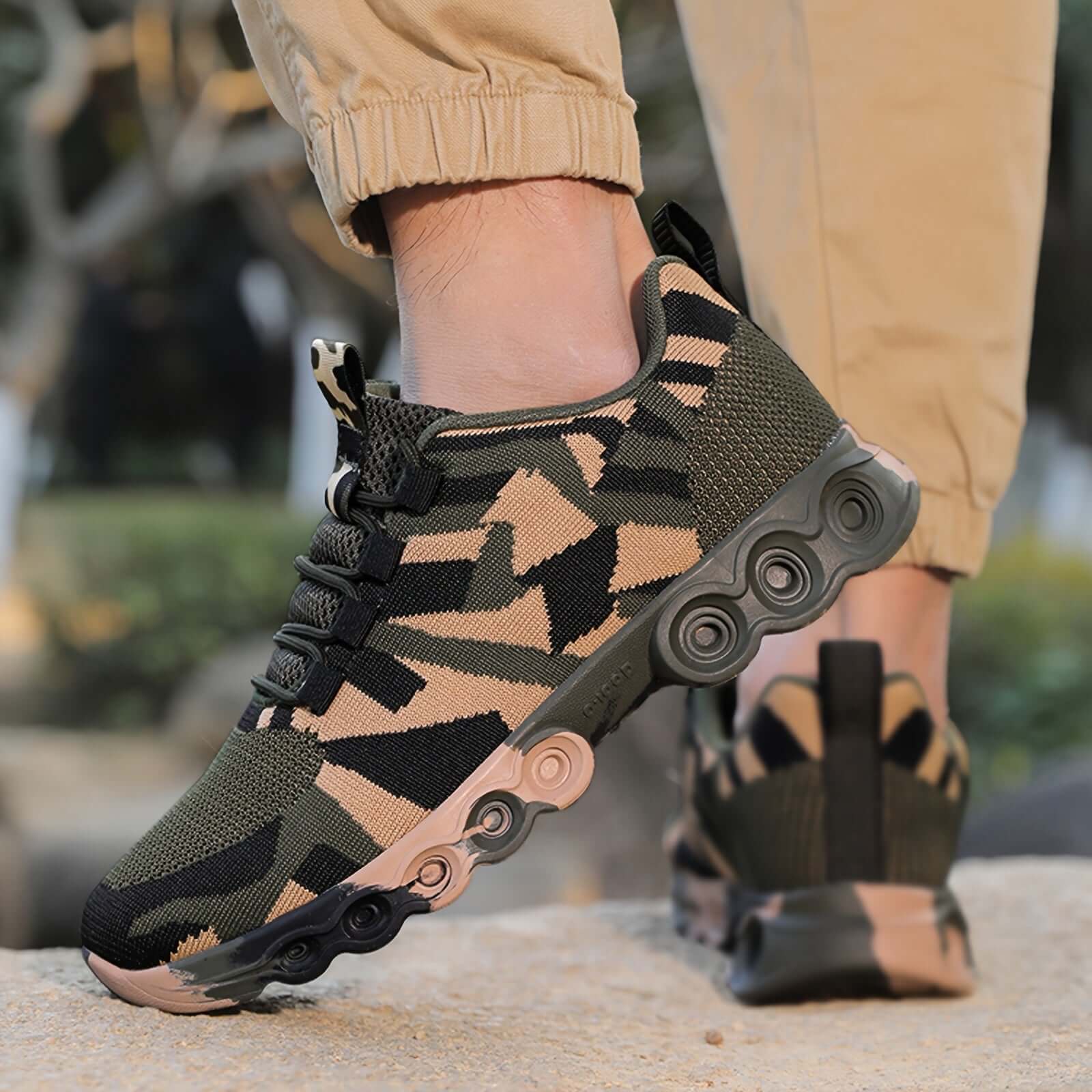 Men's Casual Camouflage Mesh Sneakers | Breathable Fabric Camo Colors