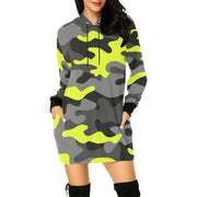 Camo Hoodie Dress | Yellow, Black, and Gray Camo Colors