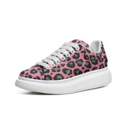 Oversized McQueen Sneakers | Black Grey & Pink Leopard Print Camo Colors