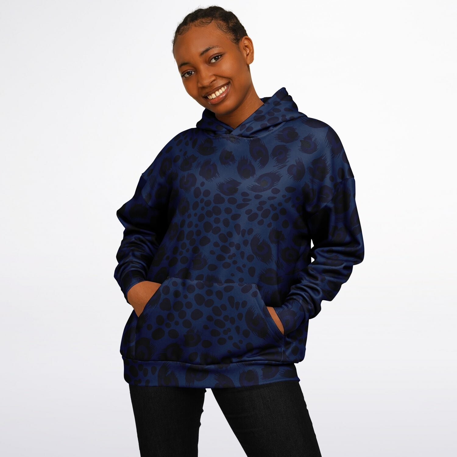 Oversized Leopard Hoodie | Deep Blue | Camo Colors