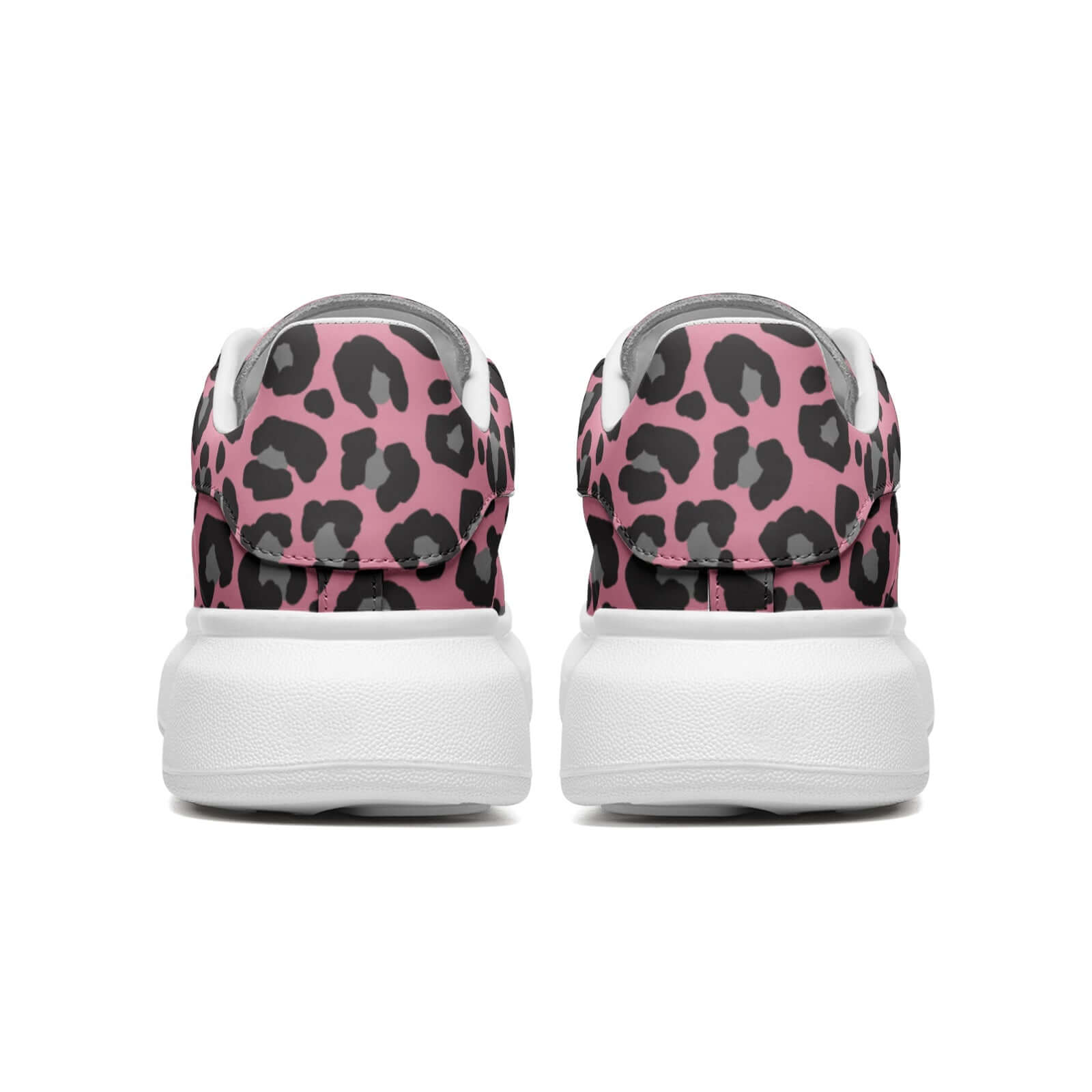Oversized McQueen Sneakers | Black Grey & Pink Leopard Print Camo Colors