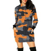 Camo Hoodie Dress | Orange, Black, and Gray Camo Colors