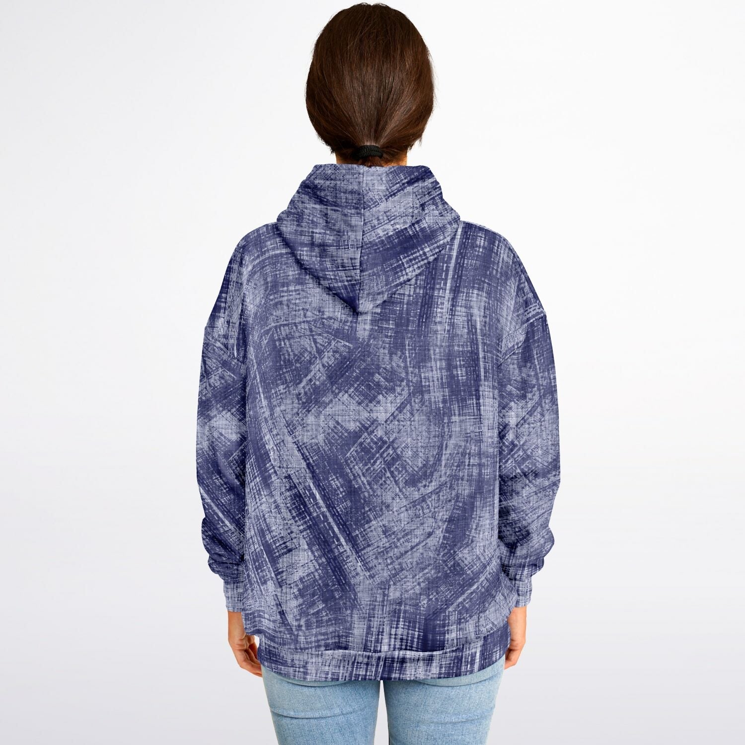 Blue Wash Denim-Style Oversized Hoodie | Camo Colors