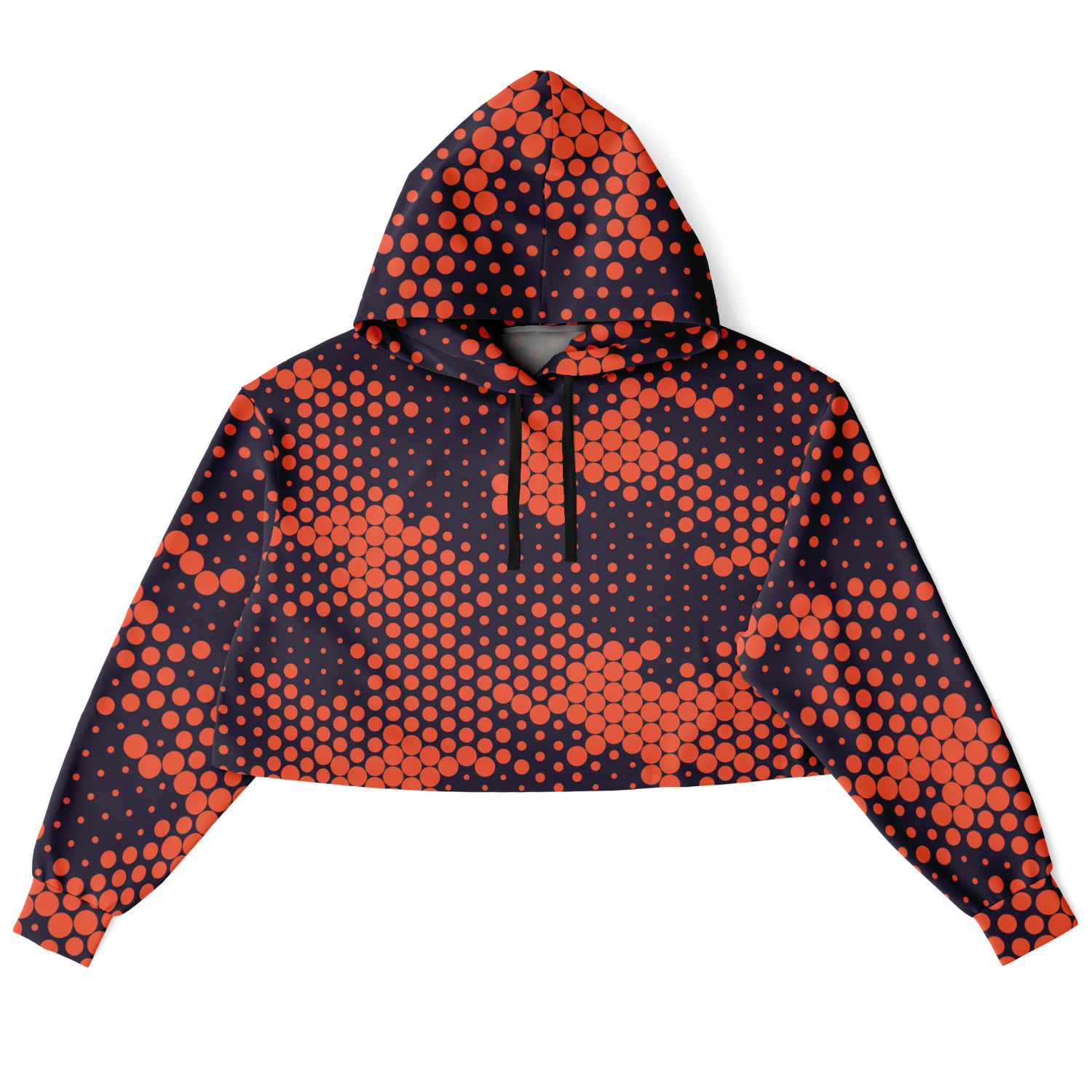 Cropped Hoodie | Orange & Blue Digital Dotted Camouflage Camo Colors