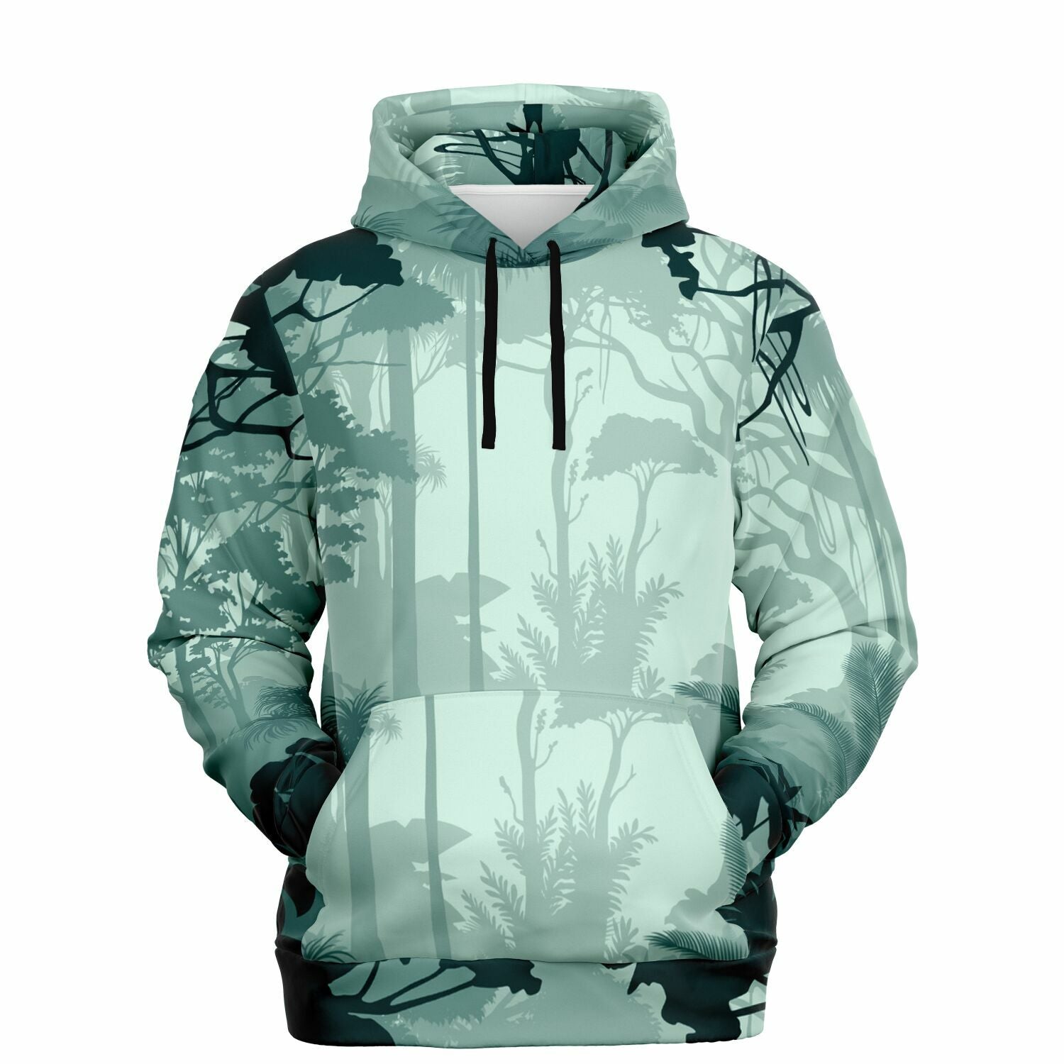 Dark Forest Print Hoodie | Tropical Rainforest Background | camo colors
