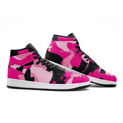 Pink Camo Sneakers AJ 1 | Candy, Black, & Cerise Mixed Camouflage Camo Colors