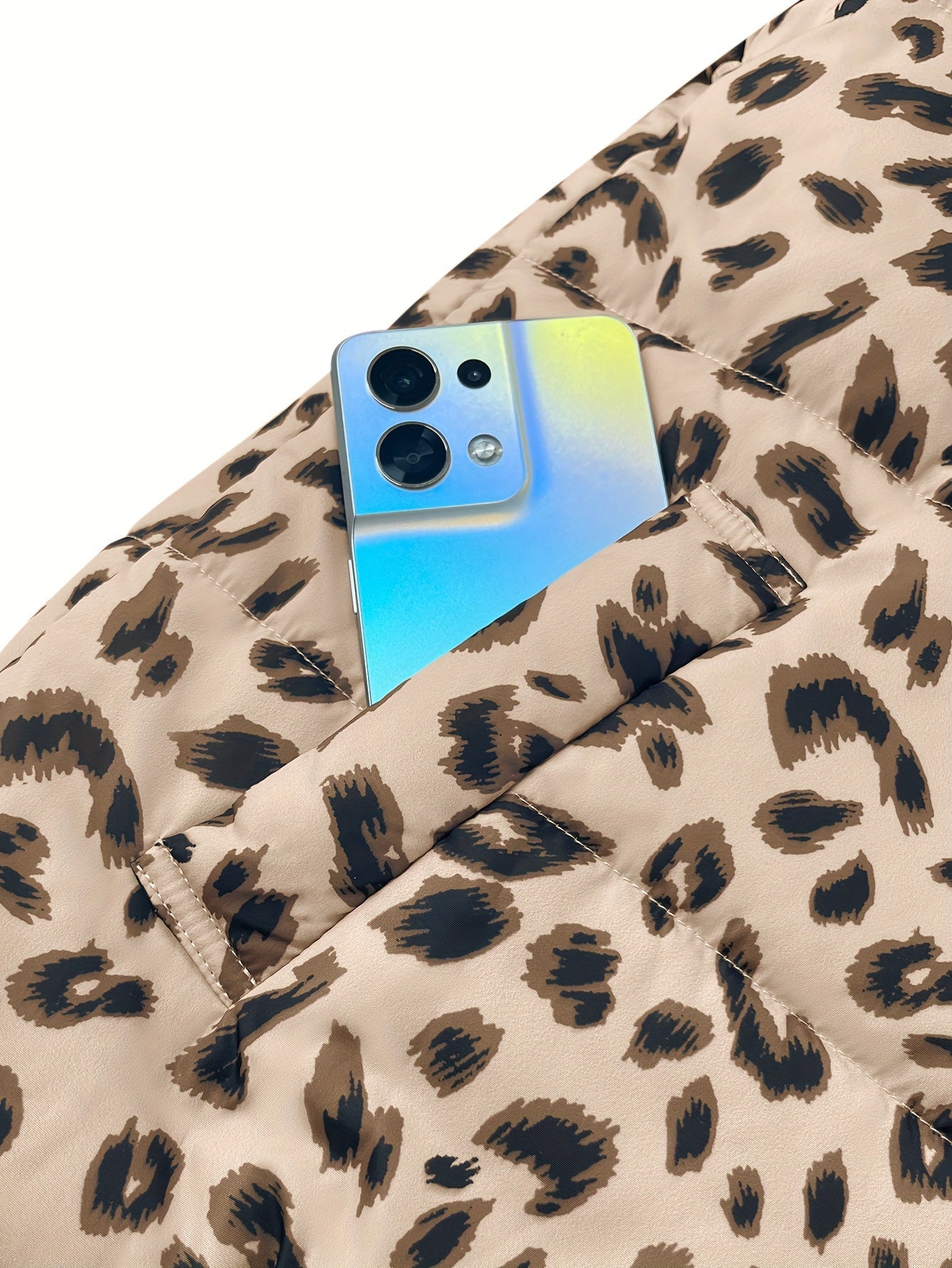 Women’s Leopard Print Zip Pocket Jacket | Camo Colors