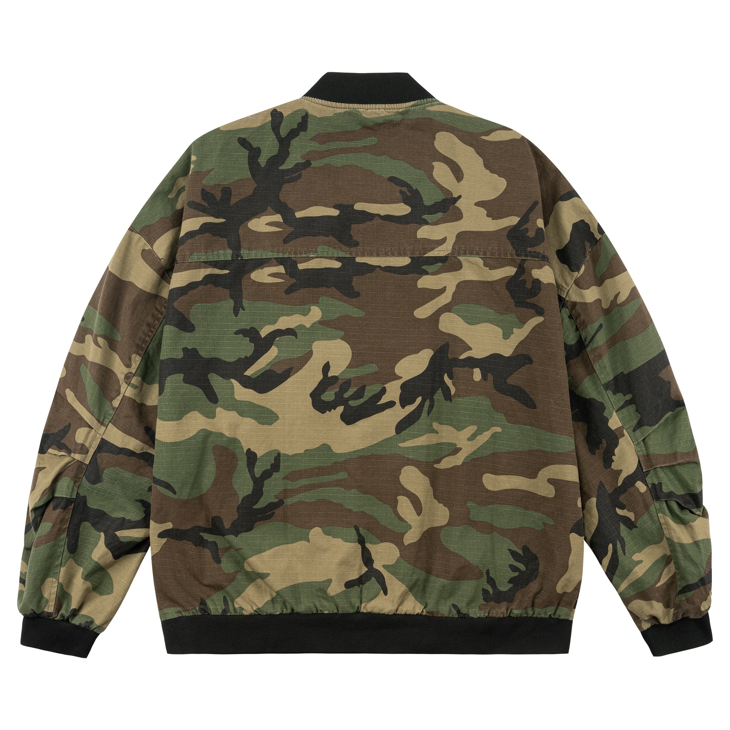 Casual Camo Print Bomber Jacket for Women, Zip-Up Outerwear Camo Colors