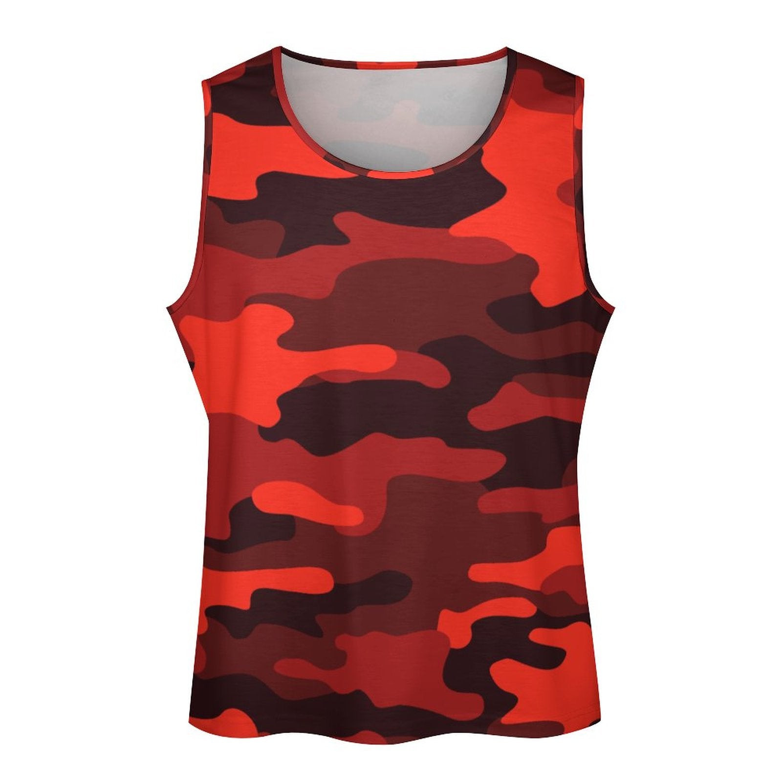 Camo Tank Top | Scarlet Red & Black Camouflage Camo Colors