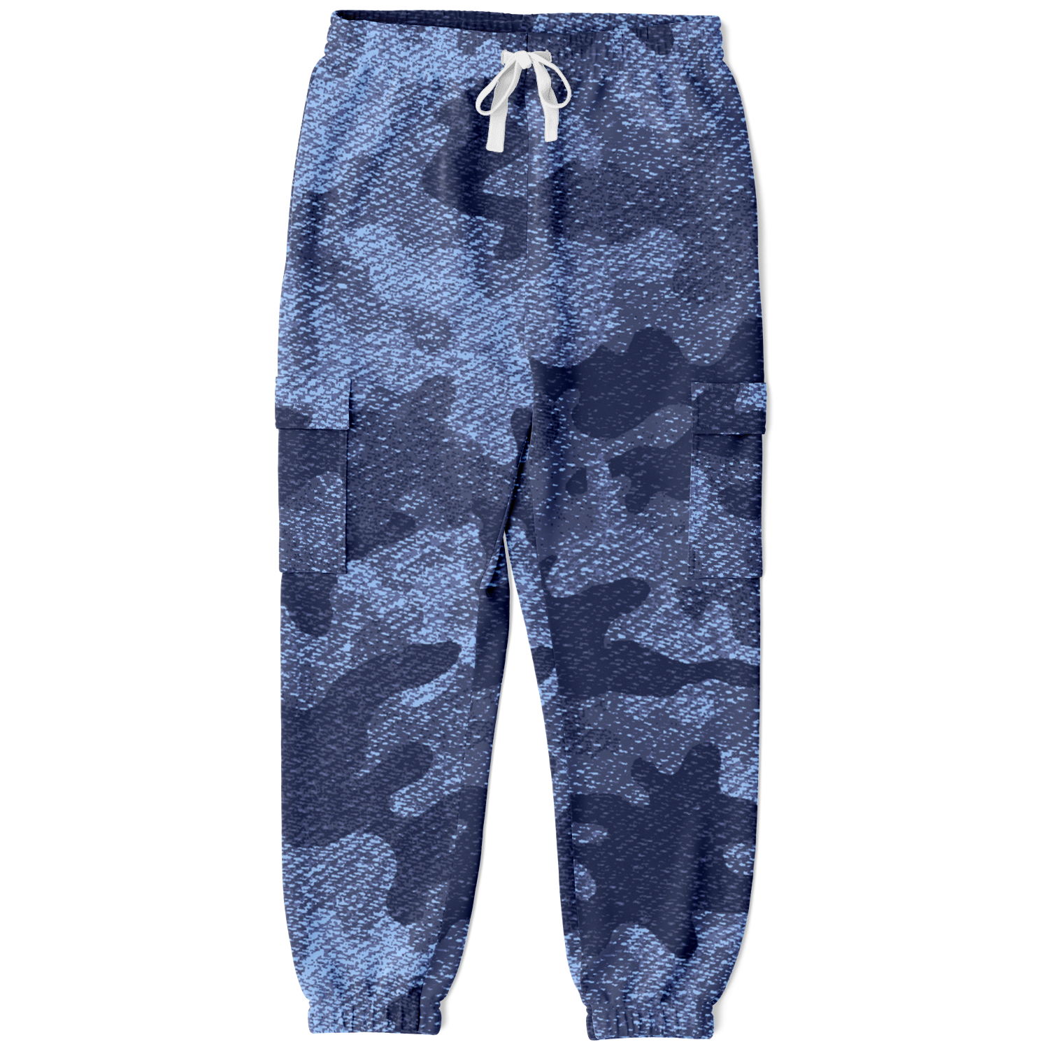 Camo Cargo Pants | Unisex | Blue Denim Camouflage Camo Colors