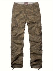 Camo Cargo Pants for Men: Cotton, Casual Fit, Zip & Drawstring Closure Camo Colors