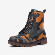 Camo Boots | Leather Camouflage in Orange, Black, and Gray Camo Colors