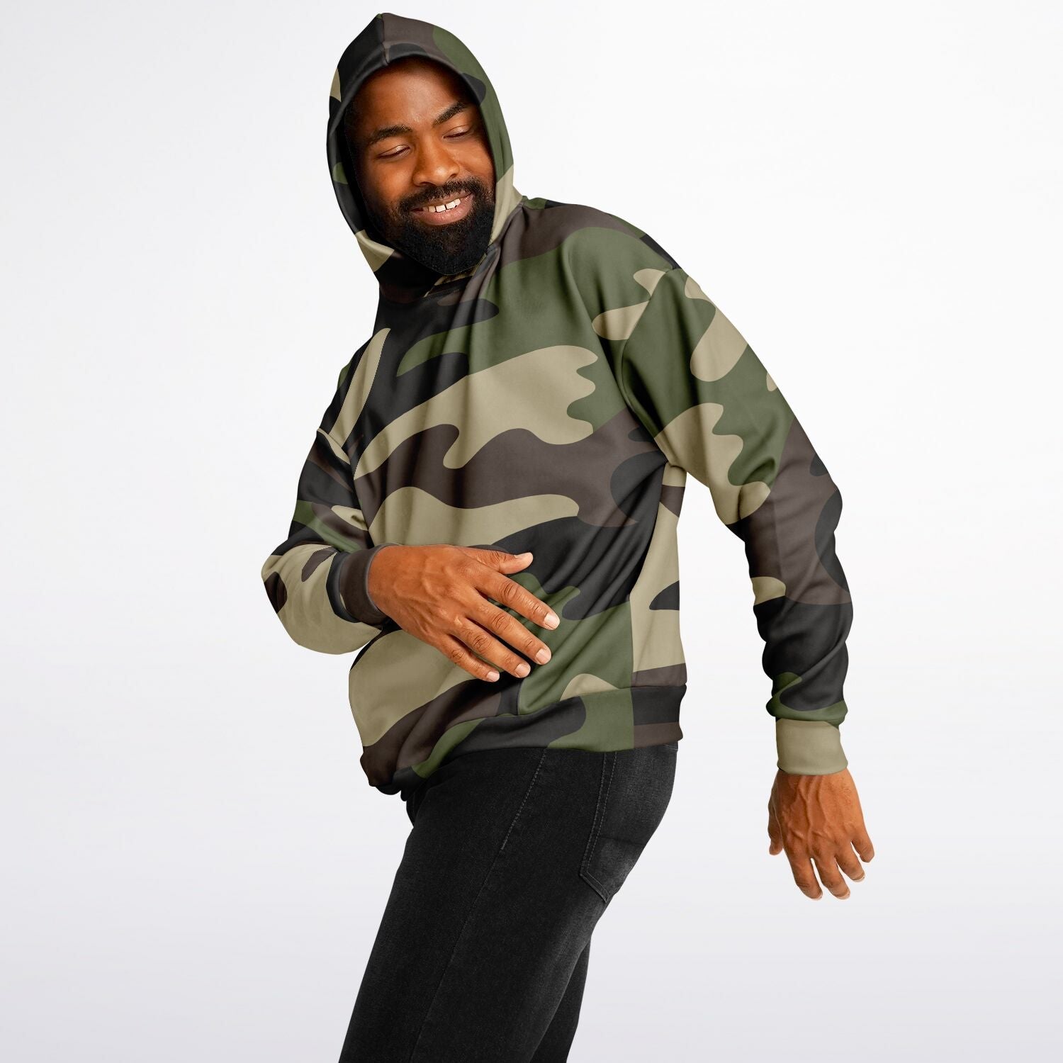 Green Oversized Camo Hoodie | Classic Camouflage Print | Camo Colors