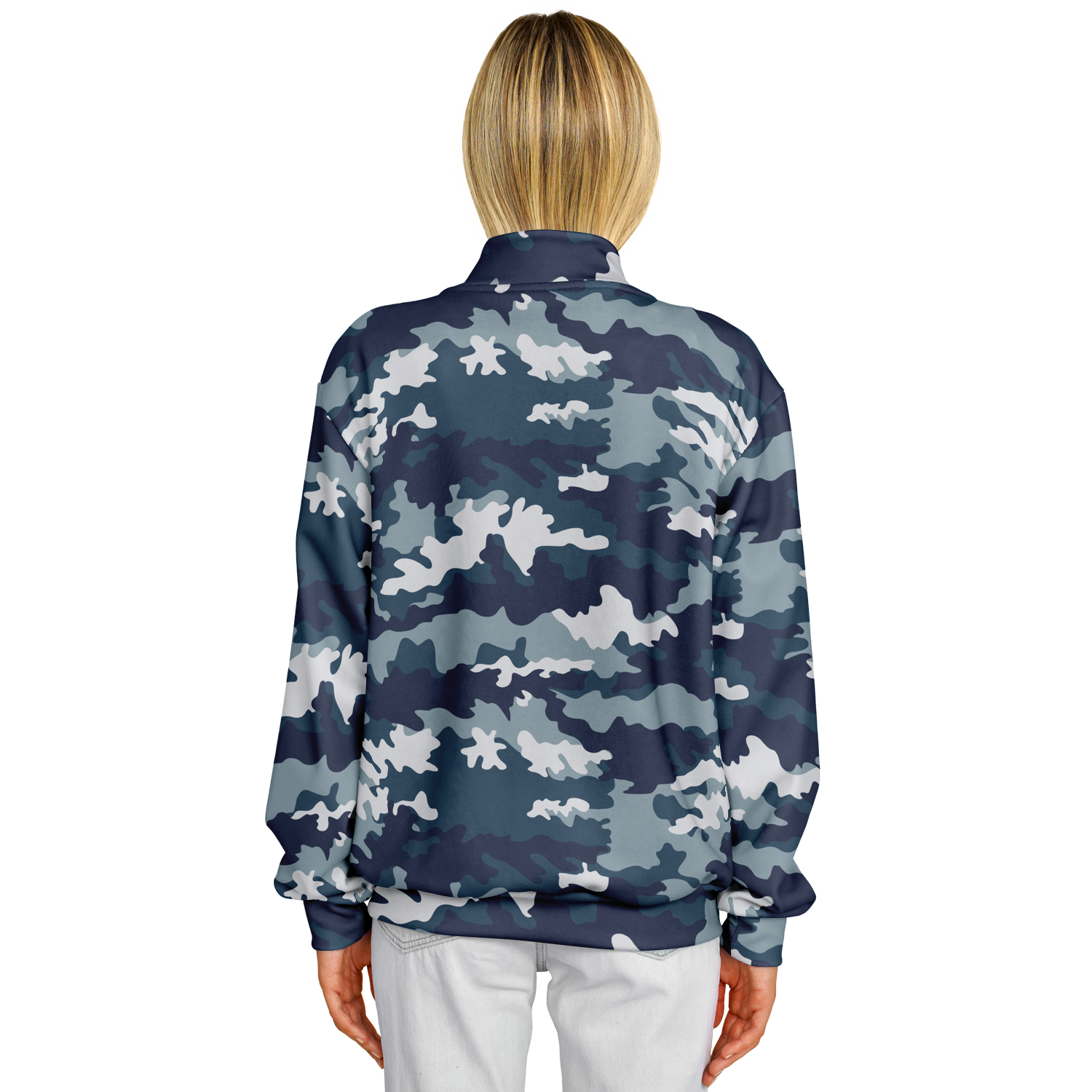 Navy Blue Camo Baseball Jacket | Unisex Camo Colors
