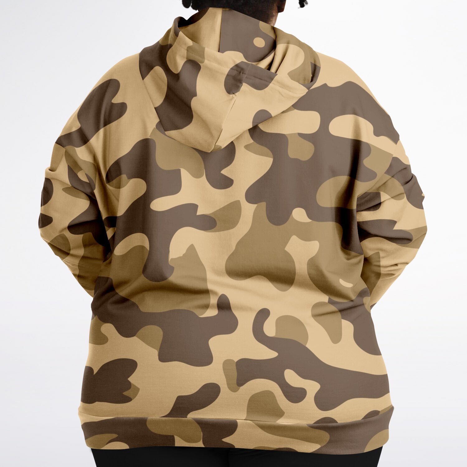 Plus-size Camo Hoodie in Khaki Camouflage Print | Camo Colors