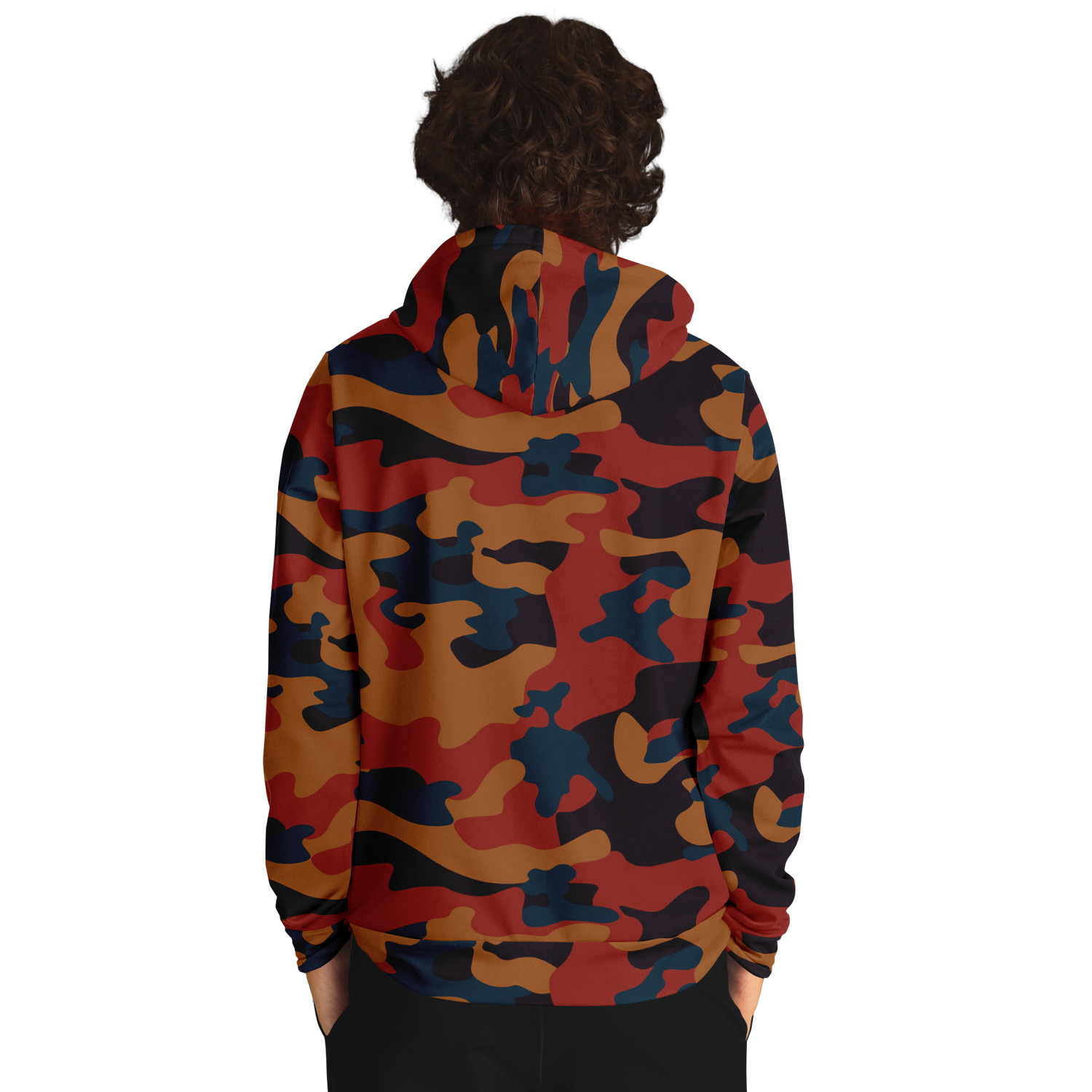 Camo Hoodie | Brown, Prussian Blue and Auburn Camo Colors
